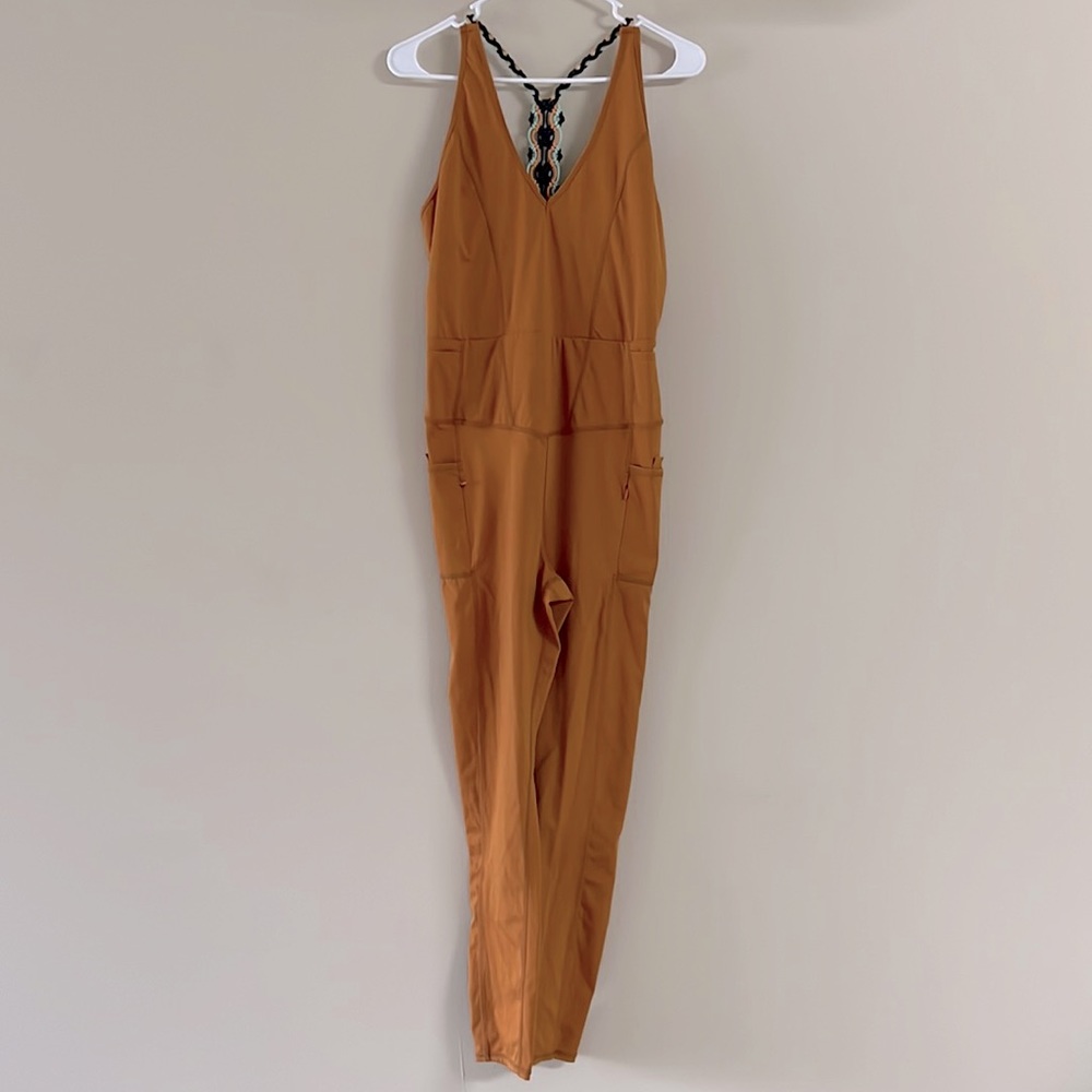 FP Movement by Free People Rust Orange Jumpsuit with Lace Back